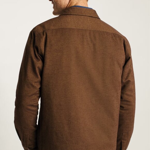 NWT $179 BONOBOS Flannel Quilted Shirt Jacket in Rust Twill Dobby Brown XL - Picture 3 of 5